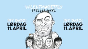 Tegnet promobilde av Valentourettes, inkludert jokke.